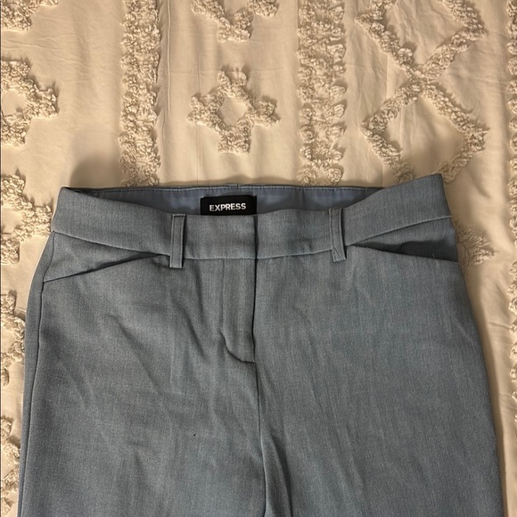 Express Blue Skinny Pants with Pleat Detail - Picture 2 of 3